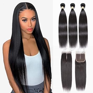 Amazon Com Nuof 10a Brazilian Straight Hair 3 Bundles With