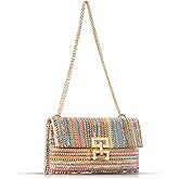 Beach Bag, Crossbody Bags for Women, Hand-Woven Straw Handbag Underarm Bag, Summer Shoulder Bag Suitable for Vacation Travel Daily(Color)