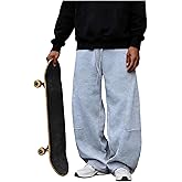 SOLY HUX Men's Casual Drawstring Sweatpants Elastic Waist Baggy Wide Leg Pants with Pockets