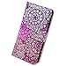 Bcov iPhone 6s Plus Case, iPhone 6 Plus Case, Pink Mandala Flower Leather Flip Wallet Case Cover with Card Slot Holder Kickstand for iPhone 6s+/iPhone 6+