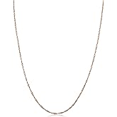Kooljewelry Womens Singapore Chain Classic - 10k Rose Gold Singapore Chain Necklace