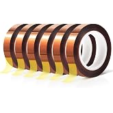 MEBMIK 6 Rolls 10mm x16m(52FT) Heat Tape High Temperature Heat Resistant Tape Heat Transfer Tape for Heat Sublimation Press Vinyl,No Residue
