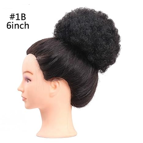 Reyen 6inch 1b Fluffy Afro Kinky Curly Chignons Updo Hair Bun