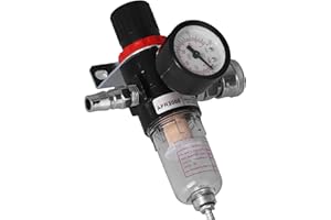 1/4 Compressed Air Filter Regulator Lubricator Combo Water/Oil Trap Separator with Pressure Air Compressor Moisture Filter