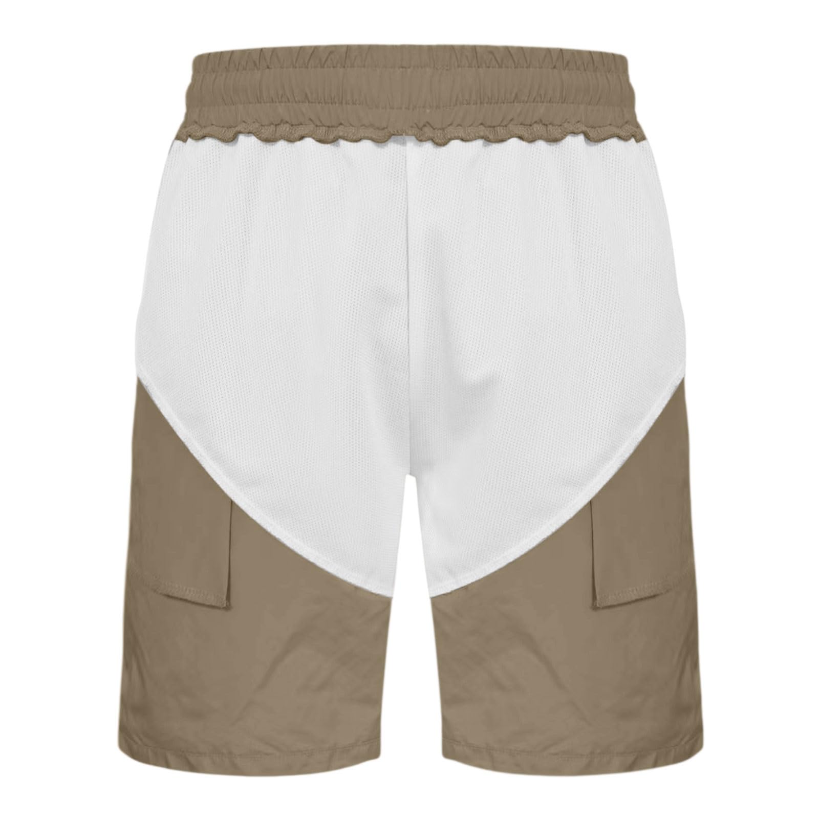Mens Shorts UK 2026 Mens Summer Shorts with Pockets Casual Elasticated Waist Gym Mesh Lined Holiday Short Men's Sports Trunks Waterproof Quick Dry Surfing Boardshorts Khaki