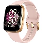 Smart Watch for Women, 1.85" AMOLED Always-On Display Screen Smartwatch for iPhone & Android, 3ATM Waterproof Fitness Tracker with Bluetooth Call, Heart Rate/Sleep/SpO2 Monitor, 100+ Sport Modes