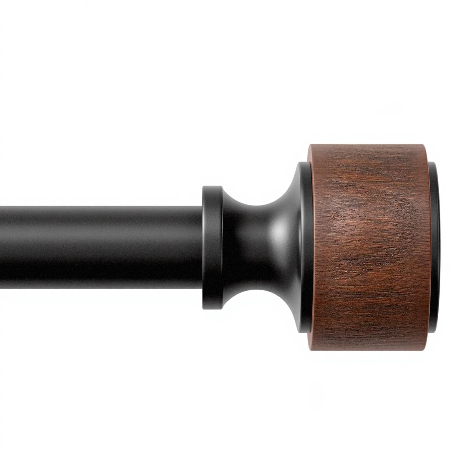 MARHSIPE Wood Curtain Rods for Windows 48 to 84 Inch, 1” Diameter Drapery Rod with Imitation Wood Grain Finials, Adjustable Heavy Duty Curtain Rod Set, Indoor/Outdoor Modern Curtains Rods, 30-88”