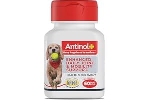 Antinol Plus, Mobility, Hip, and Joint Supplement for Dogs, Green-Lipped Mussels and Krill Oil - Dog Joint Supplement, Better and Faster Than Glucosamine and Chondroitin, 60 Soft Gels