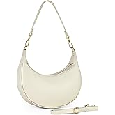 Italian Genuine Leather Shoulder Bag for Women, Crescent Saddle Style with Short & Long Straps | Soft Leather Purse
