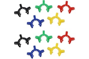 AYLIFU 10PCS Lab Keck Clips 14mm Plastic Joint Clips for Glass Standard Conical Interface Clips,Mixed Color