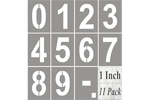 REOLAN 1 Inch Number Stencils for Painting - 11 Pack Number Stencil Templates for Curb Address, Cakes, Cookies, Mailboxes and Crafts, Reusable House Numbers Stencils for Wood Signs & Cement Wall Art