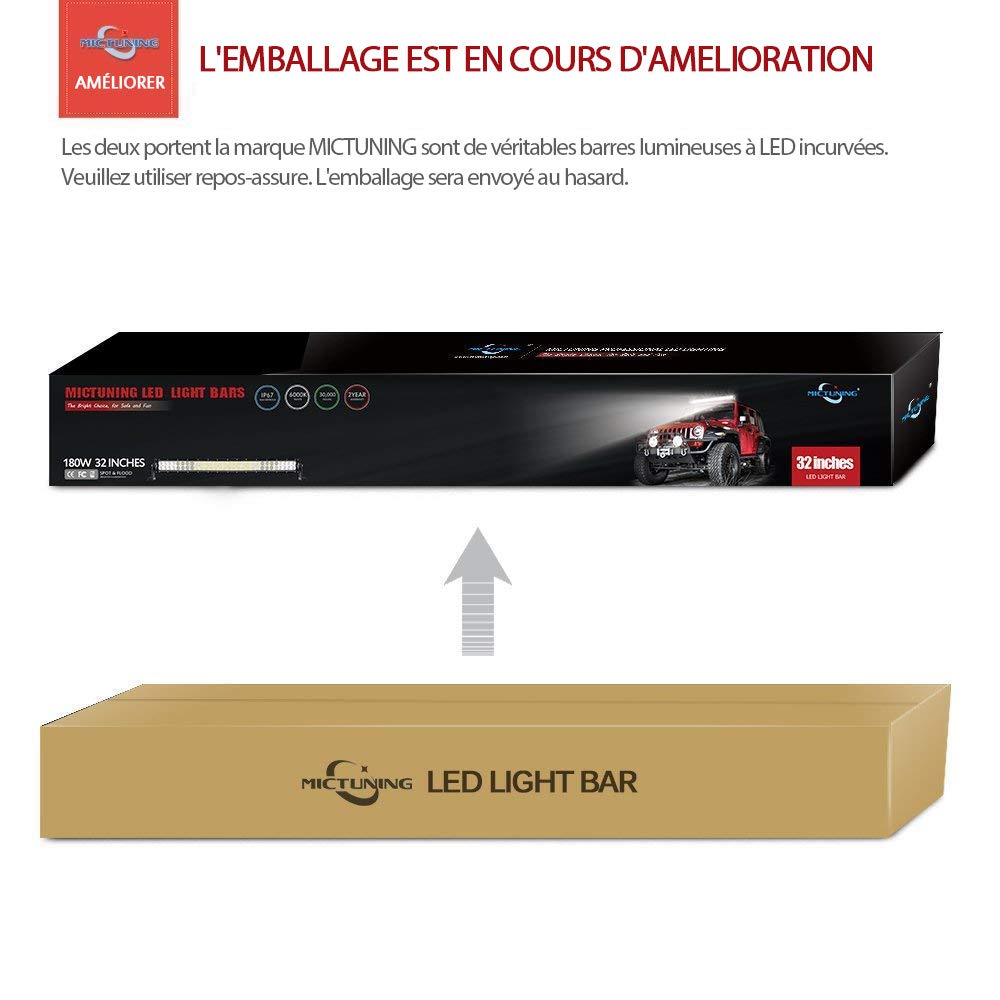 mictuning fuego largo alcance Proyector Barra LED Faro de trabajo luz faros antiniebla curva luz Flood//Spot