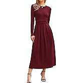 Allegra K Long Sleeve Dress for Women's A-Line Maxi Winter Fall Sweater Dresses