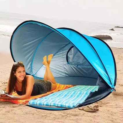 Amazon Com Tyfocus 2 3 People Cuick Opening And Quick Opening Sunshade Sunscreen Automatic Outdoor Beach Tent Barraca Barraca De Acampamento Sports Outdoors