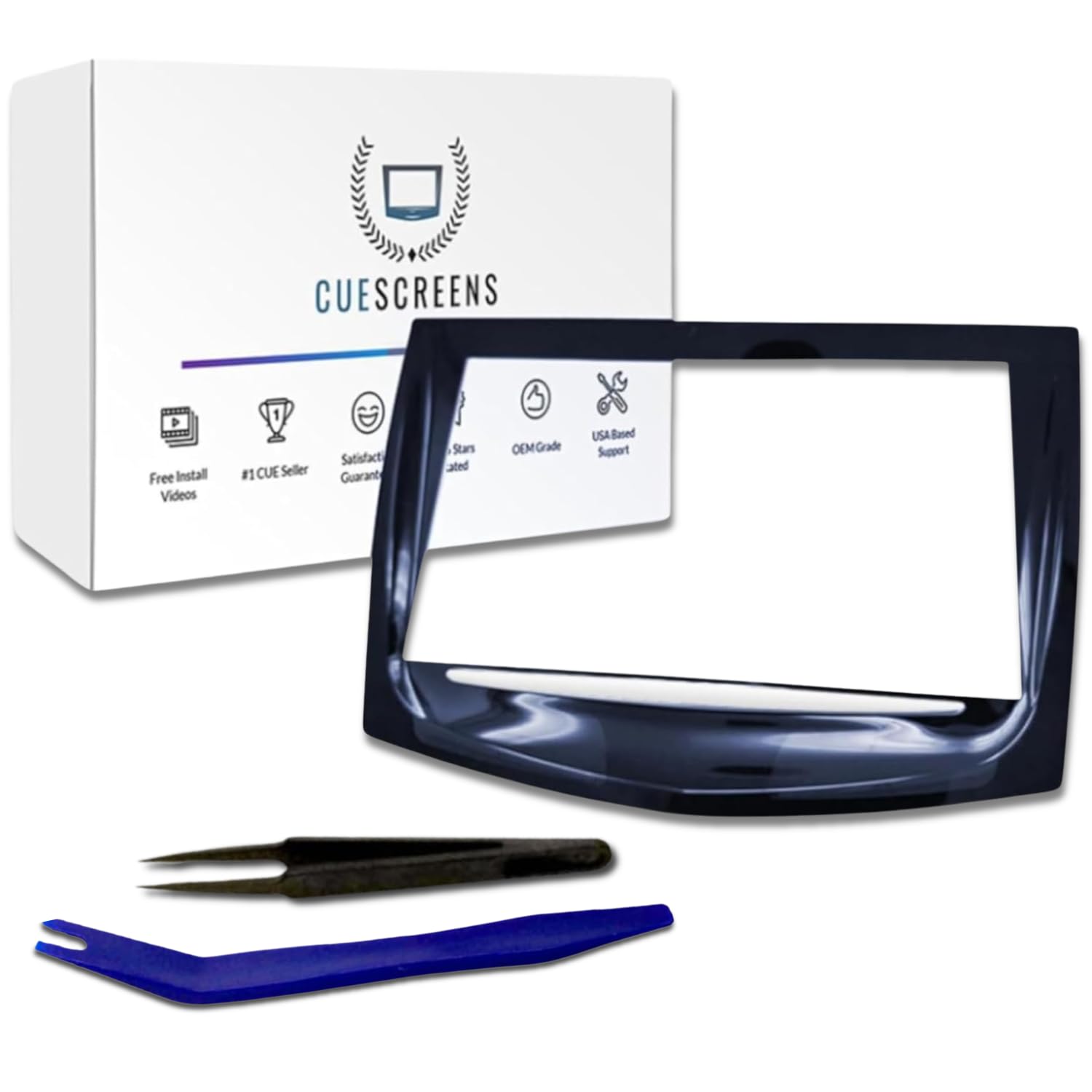Photo 1 of ***FACTORY SEALED***Cadillac CUE Premium Touch Screen Replacement with Tools – Upgraded Ultra-Responsive QuantumCore Dual-Mode Chip – HD Gel-Free Display   – OEM-Quality Digitizer for 2013–2020 Models