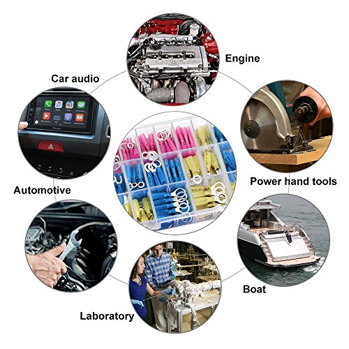 600 PCS Heat Shrink Wire Connectors Terminals, Camtek Waterproof Butt Connectors Electrical Insulated Crimp Terminals Marine Automotive Wire Connectors