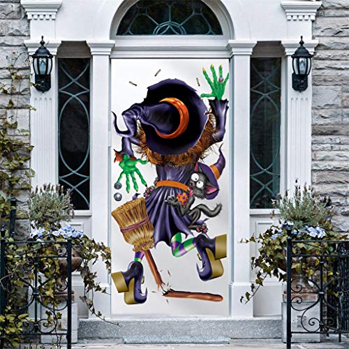 Chenway Halloween Spoof Door Stickers Creative Funny Door Stickers Glass Window Stickers Decorate Home Office 78''x30'' (A) - Thumbnail 4