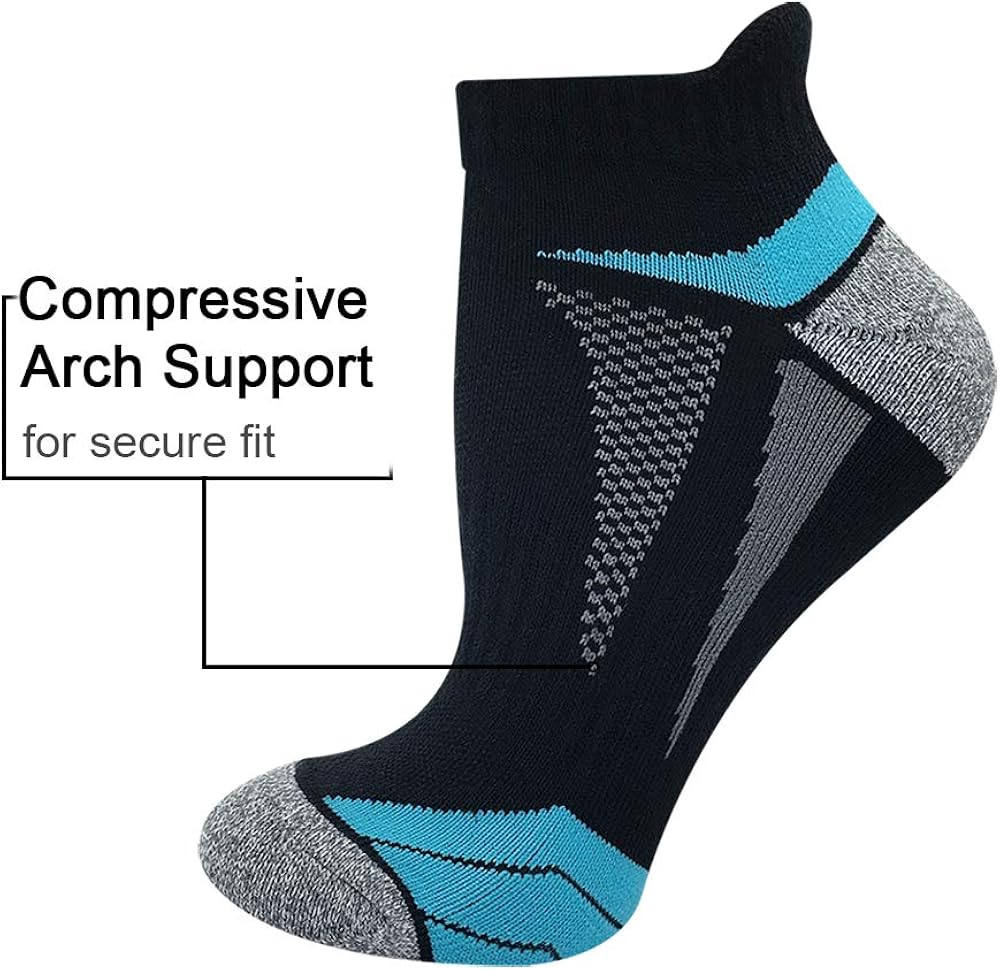 AKOENY Women's Performance Athletic Running Socks, White, Size 9-11, 6 Pack: Clothing