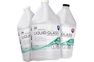 FGCI 24 Hour Deep Pour Epoxy Resin 3 Gallon / 384 oz Kit, Liquid Glass Clear, Fast Cure, Casting Resin, Bubble Free, DIY Thick Pour, Heat Resistant, Charcuterie Boards, Serving Trays & Resin Coasters