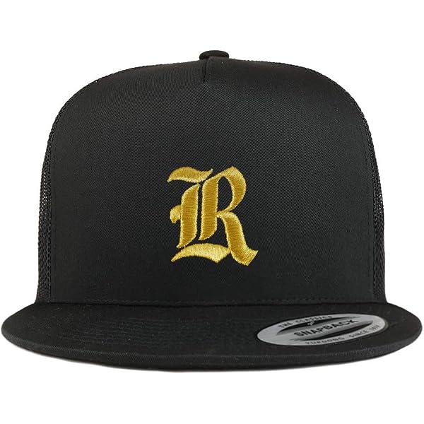 Old English Gold 'D' Embroidered Trucker Hat - Retro Mesh Baseball Cap, Adjustable Snapback, One Size Fits Most - View #12