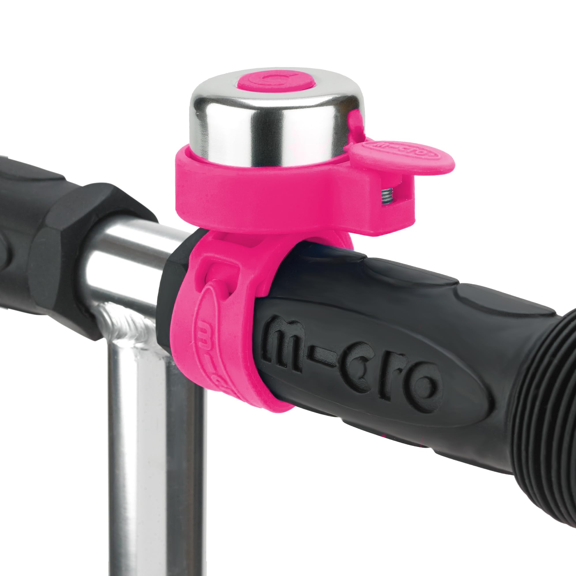 Micro Scooter | Plain Handlebar Bell | Suitable for All Bikes & Scooters | Kids Bike Accessories | Flexible Silicone Strap | Easy To Attach | Loud | Waterproof | Pink