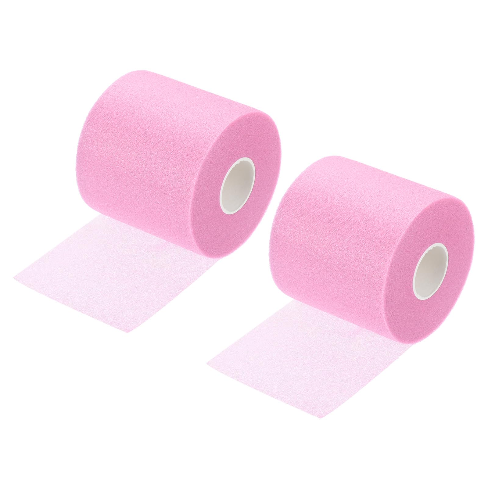 PATIKIL 30 Yard x 2.8 Inch Badminton Grip Cushion Wrap, 2 Pack PU Tennis Racket Grip Tape Backing Film Handle Anti Skid Cushion Accessories, Pink