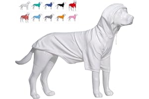 Lovelonglong Blank Basic Hoodie Sweatshirt for Dogs 100% Cotton Fits Small Medium Dachshund Large Dog Off White 4XL
