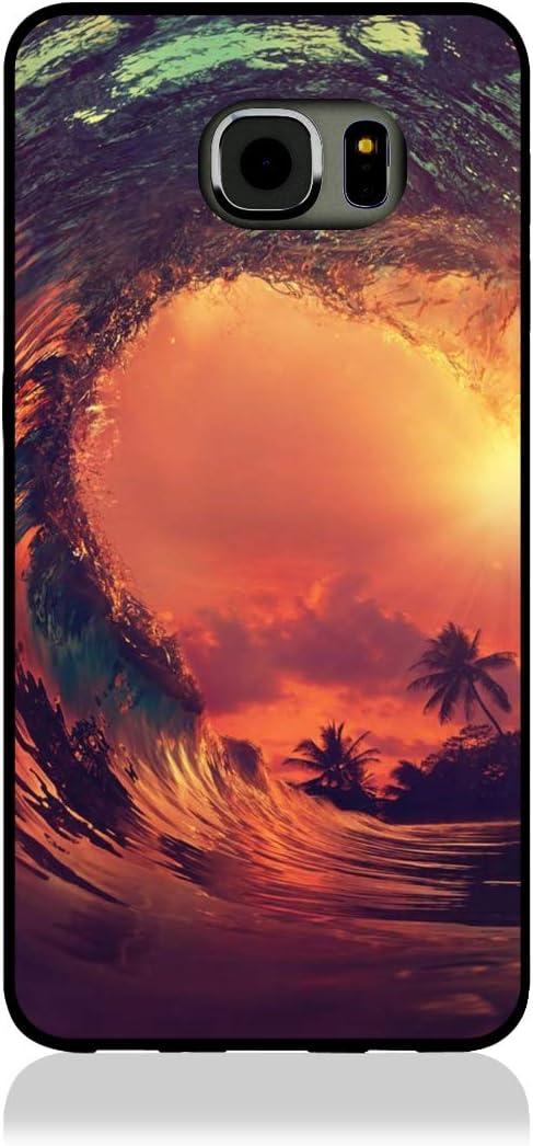 Amazon Samsung Galaxy S7 シリーズ 携帯電話ケース 美しい波型壁紙 バックデザイン 美しくおしゃれ One Size ブラック Bomsdfee ケース カバー 通販