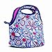 BUILT NY Gourmet Getaway Neoprene Designer Mini Snack Tote, Mosaic Flower Blue (LB10-MFB)