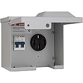 Gravimorph 50 Amp Rv Outlet Box with Breaker,Rv Electrical Outlet,UL Listed NEMA 14-50 Outlet Box,Prewired,Weatherproof,Lockable Electrical Power Box for RV Camper Trailer Motorhome