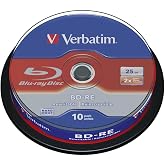 Verbatim BD-RE Blank Rewritable Blu-ray Discs 25GB 2X - 50 PK