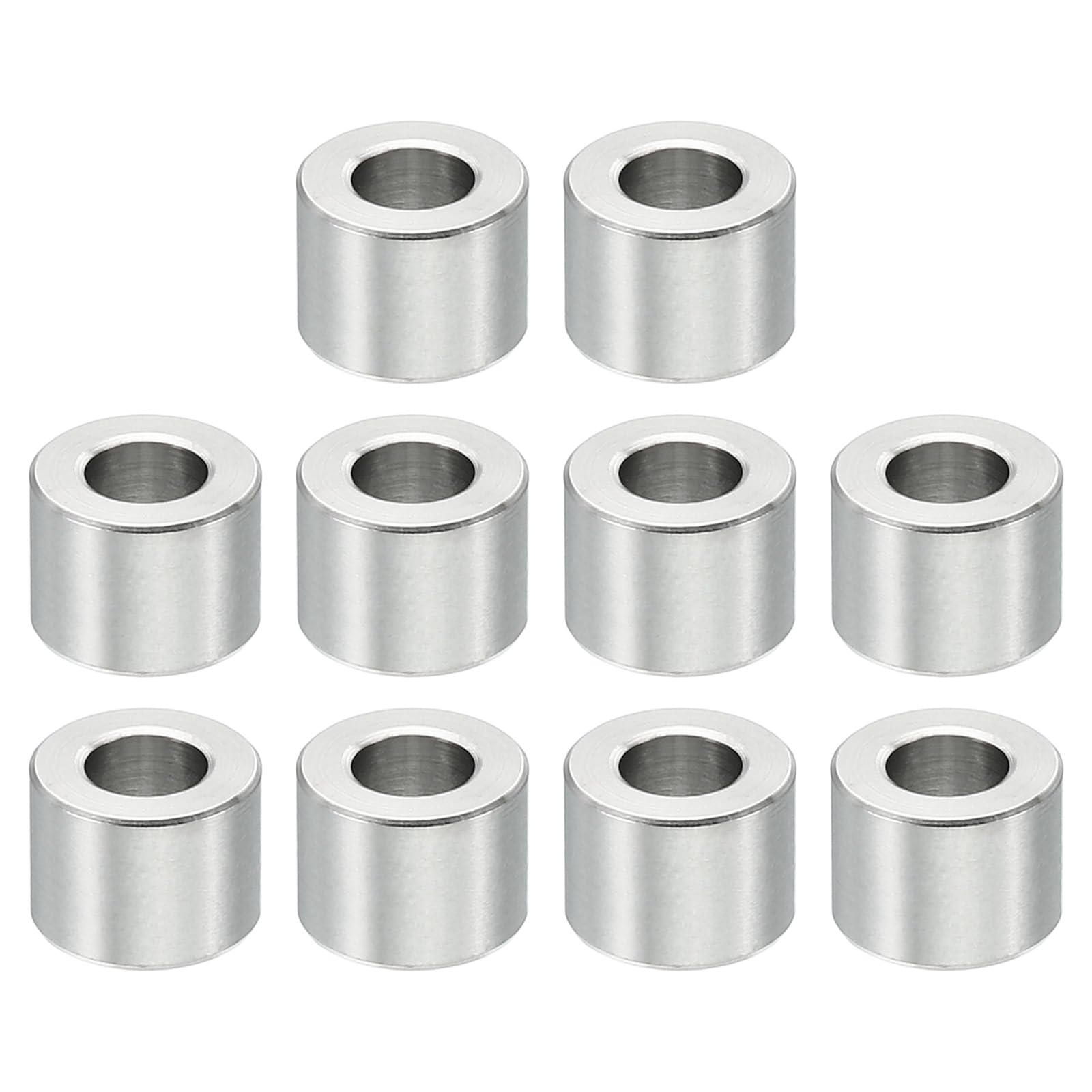 PATIKIL M4 Stainless Steel Spacers, 10 Pcs Metal Spacer Stainless Steel 4.2mm ID x 8mm OD x 6mm L Stainless Steel Spacers Screw Standoff Round for 5/32inch or M4 Screw Bolts