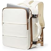 bergsalz Large Travel Backpack For Women Men,Carry On Backpack For Traveling On Airplanes,Personal Item Travel Bag Laptop Work Backpacks Beige Brown
