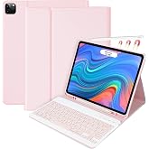 besky for iPad Air 13 Inch (M4/M3/M2) &amp; Pro 12.9 Case with Keyboard | Wireless Detachable Keyboard with Auto Sleep/Wake Function, Compatible with iPad Air 13 &amp; iPad Pro 12.9 5th/6th Gen, Pink
