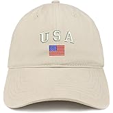 Trendy Apparel Shop American Flag and USA Embroidered Dad Hat Patriotic Cap