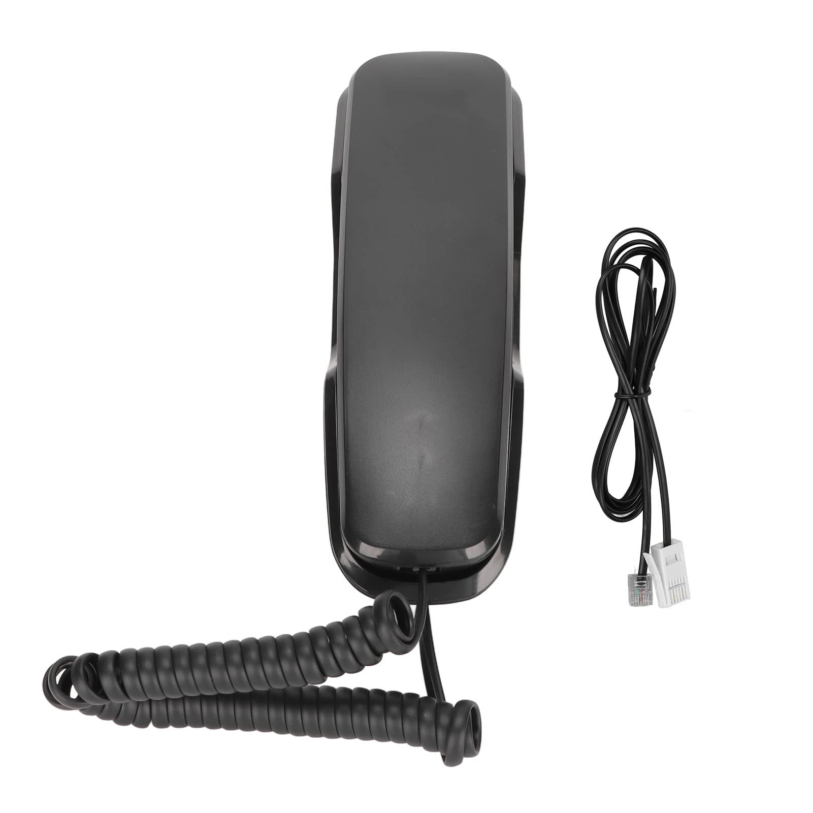 Corded Telephone, Noise Reduction Function Corded Phone with Rectangular Button Design, Mute Functions Fixed Landline for Hotel Home Office(Black)