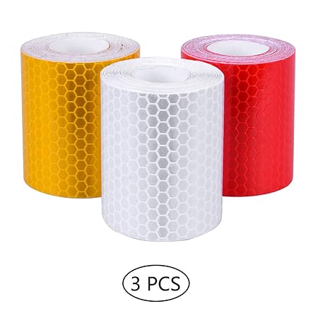 YoungRich 3 Rolle Reflektorband Klebeband Sicherheit Warnklebeband Warnband Selbstklebende Reflektor Aufkleber für Sicherheit
