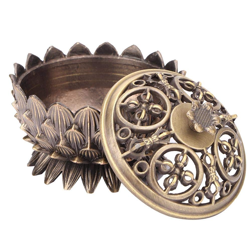 7x5cm Incense Censer Burner Zinc Alloy Lotus Design Home Ornament Buddhist Supply Joss Stick Holder(#2) Metal Lotus Incense Cone Holder Buddhist Supplies