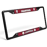 Logo Brands Indiana Hoosiers 2025-26 National Champions License Plate Frame – Black Matte Finish Car Accessory for NCAA Football Fans – Made in USA, Fits Standard 12x6 Plates