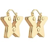 MYEARS Women Geometric Hoop Earrings Gold 14K Gold Plated Small Simple Hypoallergenic Everyday Jewelry