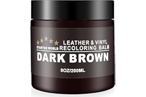 STARTSO WORLD Leather Recoloring Balm, Dark Brown Leather Repair Kit for Furniture, Leather Dye, Leather Color Restorer for Couches, Leather Couch Paint | Repair, Restore Faded & Scratched Leather