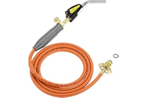 QWORK Welding Torch, Propane Torch Soldering Torch with 78.7 in Hose & Electric Ignition Button, Compatible with Type 1 Valve OPD Valve, for Melt Heating Brazing Plumber