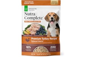 ULTIMATE PET NUTRITION Nutra Complete Reduced Calorie, 100% Freeze Dried Raw Veterinarian-Formulated Premium Adult Dog Food (1 Pound, Turkey)