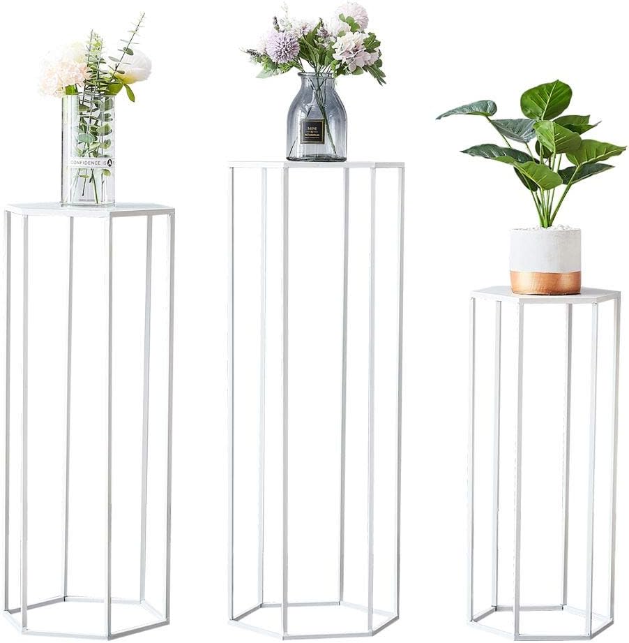 Mxfurhawa Set of 3 Metal Plant Stand Black Nesting Display End Table
