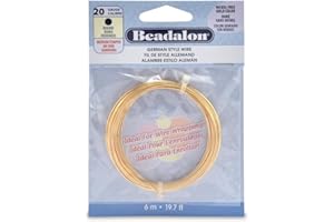 Beadalon German Style Wrapping Wire, Round, Gold Color, 20 Gauge, 6 m / 19.7 ft