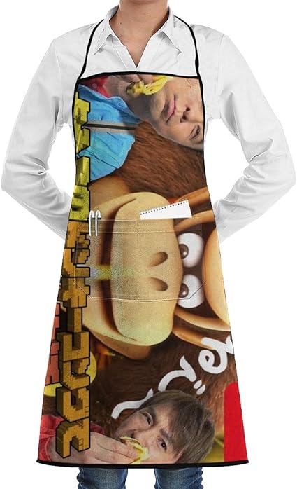Amazon ドンキーコング7 シンプルエプロン レストランエプロン レディース メンズ エプロン カフェエプロン 美容院のエプロン H型 男女兼用 保育士 料理室 家庭用 仕事用 カフェ ポケット付 飲食 作業 Xmrjdg エプロン