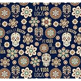 Sugar Skulls Fiesta Cotton Fabric by The Yard