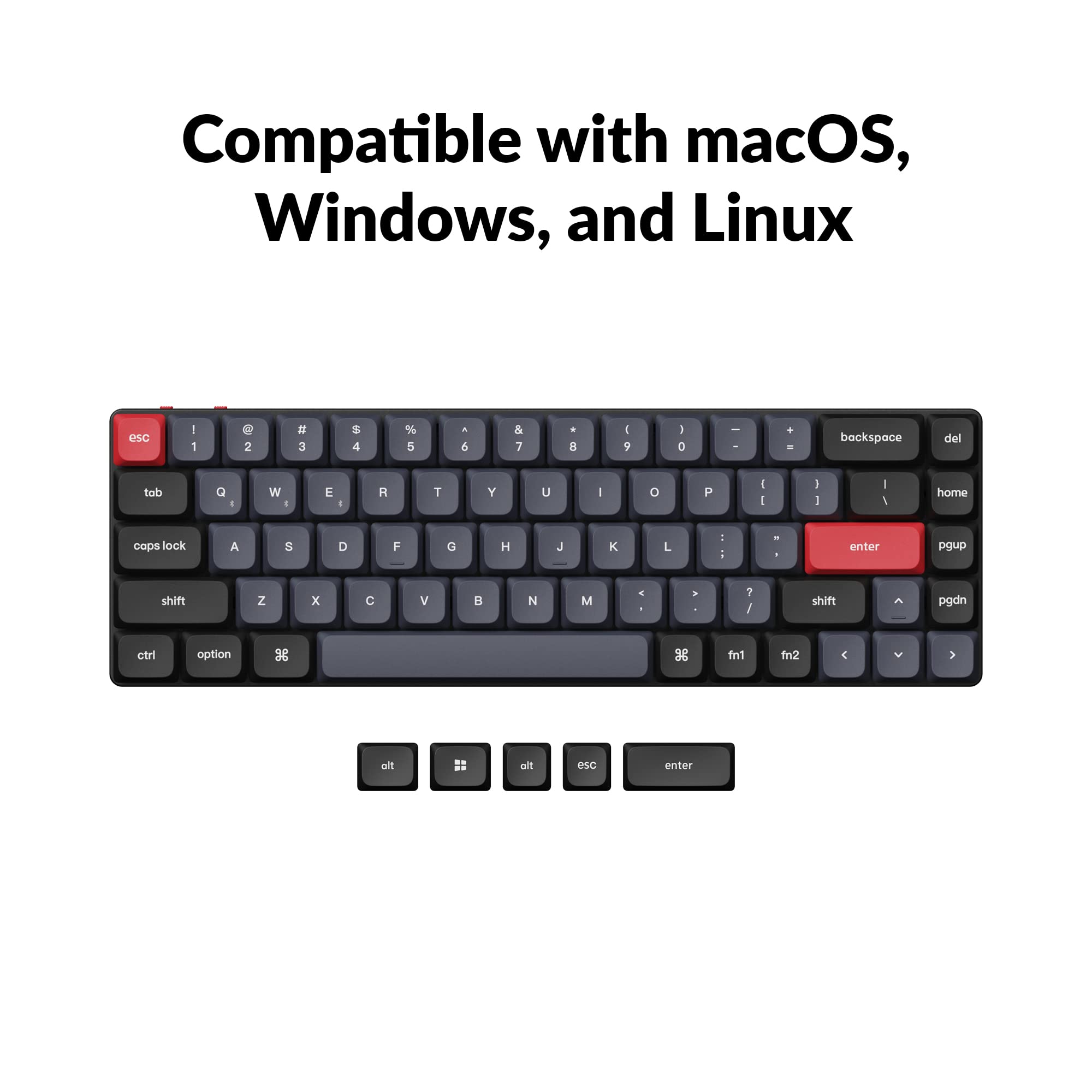 Keychron K7 Pro QMK/VIA Ultra-Slim Hot-swappable Wireless Bluetooth Custom Mechanical Keyboard, 65% Layout Programmable Macro RGB Backlight with Low-Profile Gateron Brown Switch for Mac Windows Linux