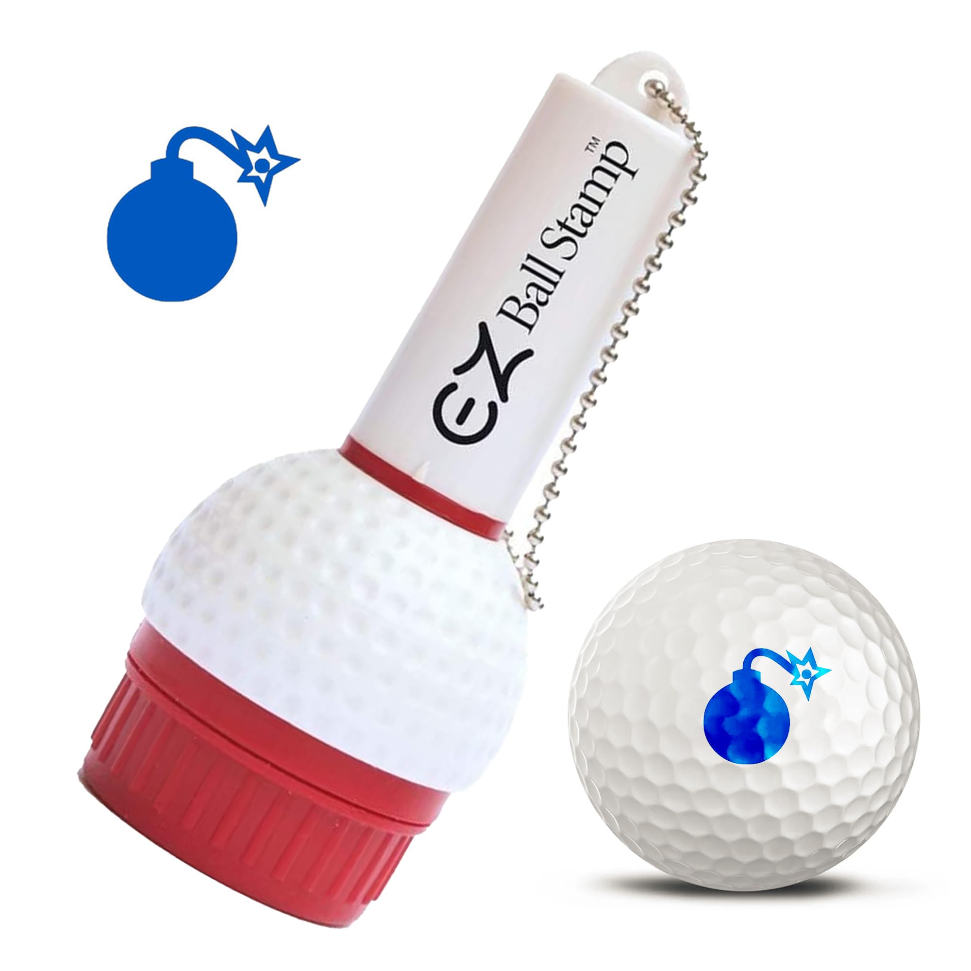 EZBallStamp Golf Ball Stamp - Blue Bomb