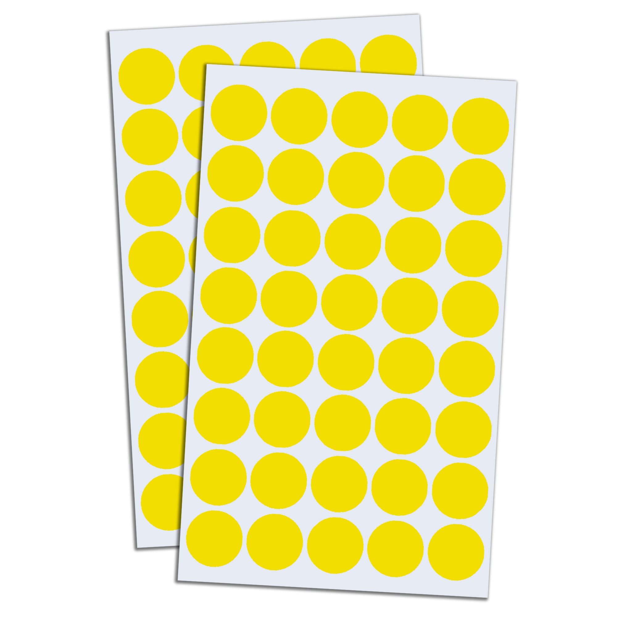 2000 Pieces, 20mm - Yellow Dot Stickers, Sticky Dots Round Circle Spot Labels